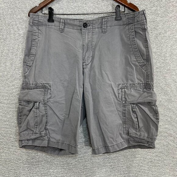 Gap Khakis Cargo Shorts Men Size 34 Gray Summer Outdoor Cotton - Picture 11 of 12
